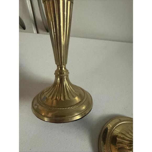 Vintage brass candlesticks set of two, 7.5 inches - Picture 11 of 15